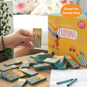 THE TWIDDLERS travel-friendly crayons fit into bags on the go