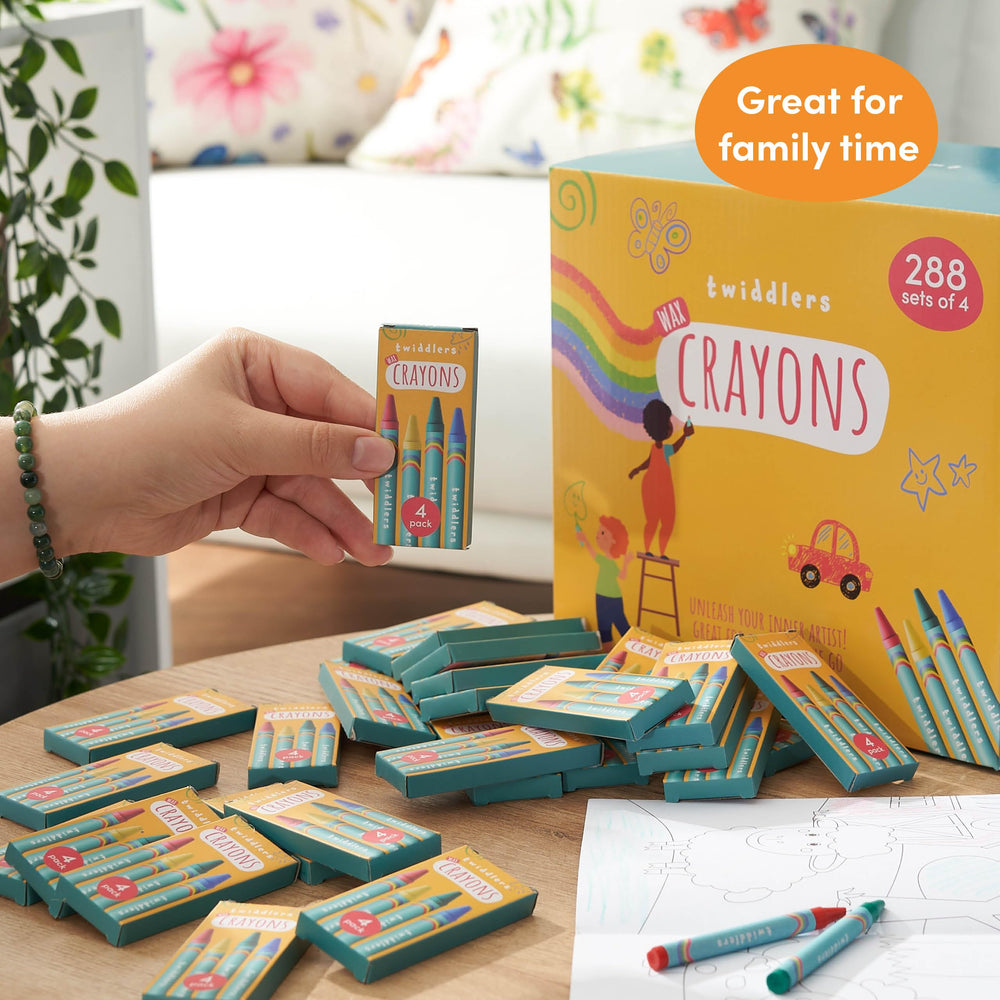 THE TWIDDLERS travel-friendly crayons fit into bags on the go