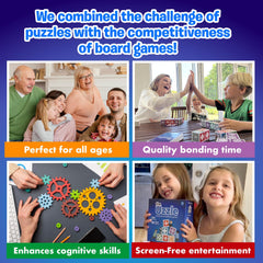The Uzzle 3.0 features 100 unique puzzles for varied family challenges.