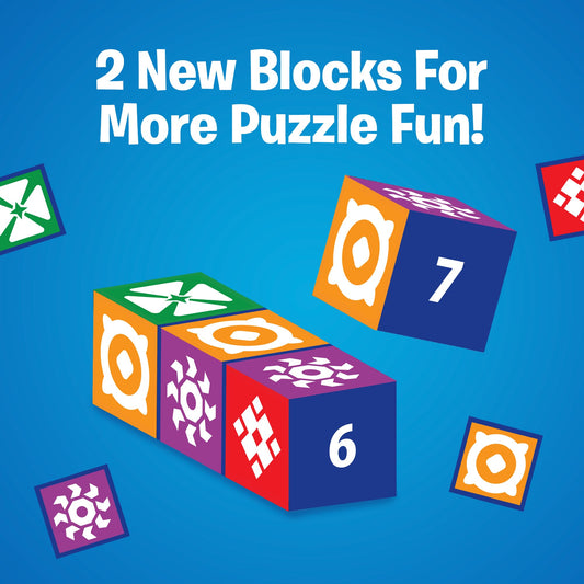 The Uzzle expansion adds blocks and Level 5 cards for deeper challenges.