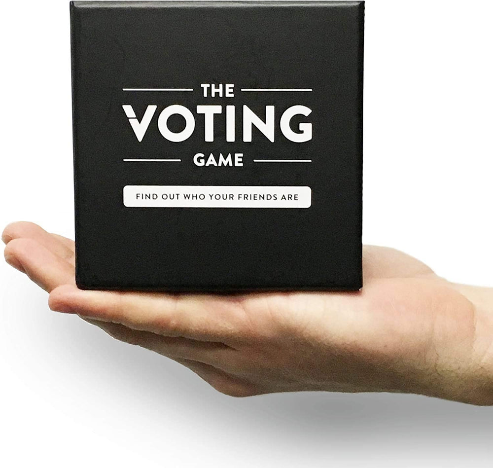 The Voting Game party night setup in a cozy living room.