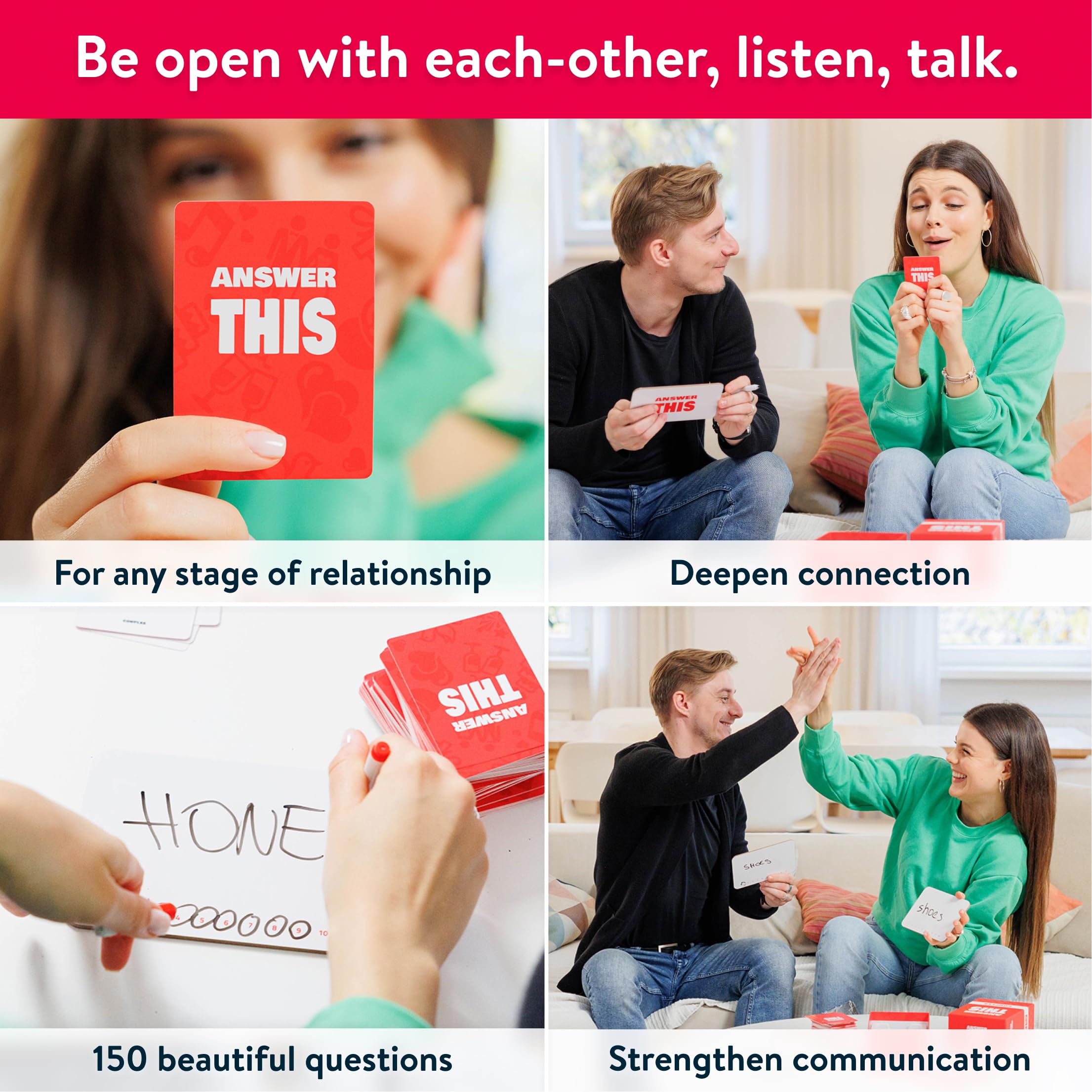 The World Game closeup of prompts highlights meaningful talk opportunities for couples.