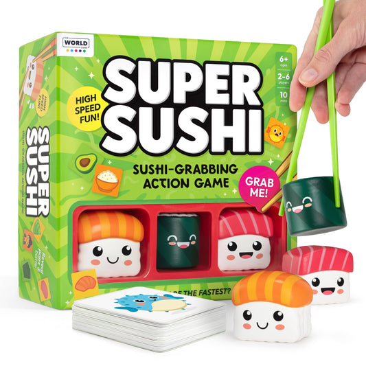 The World Game Super Sushi game set for fast, fun family play.