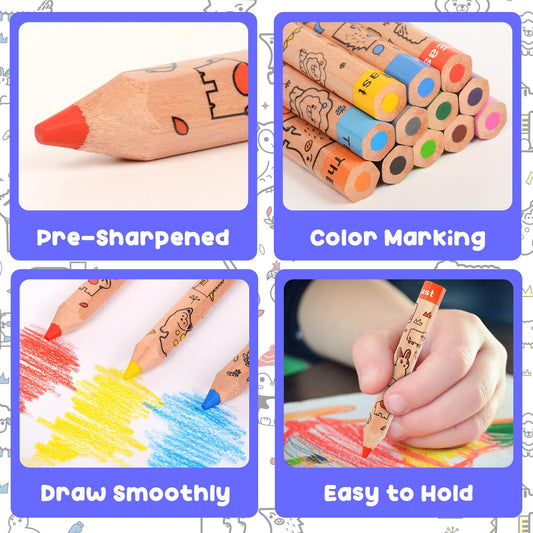 ThEast hexagon grip pencils stay comfy and prevent rolling during art