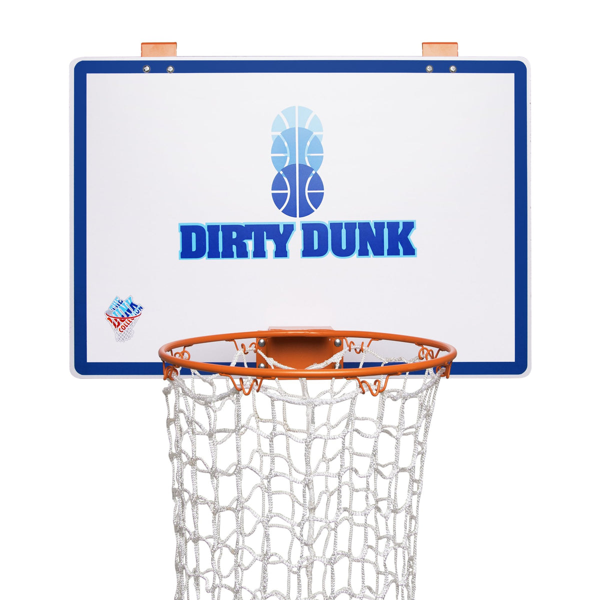 The Dunk Collection Dirty Dunk over-the-door hoop laundry hamper on a door for clutter control.