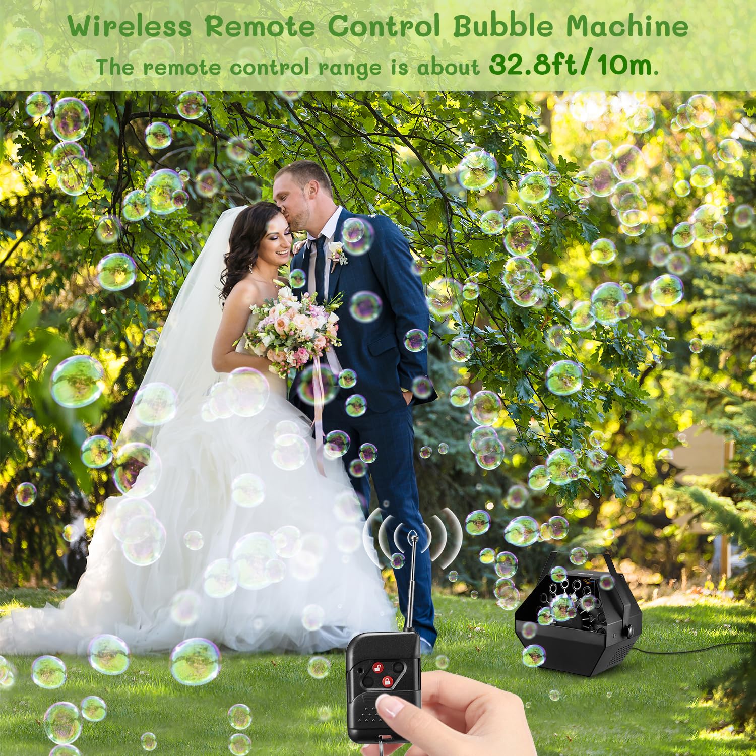 Theefun Bubble Machine 750 ml reservoir for longer fun without frequent refills