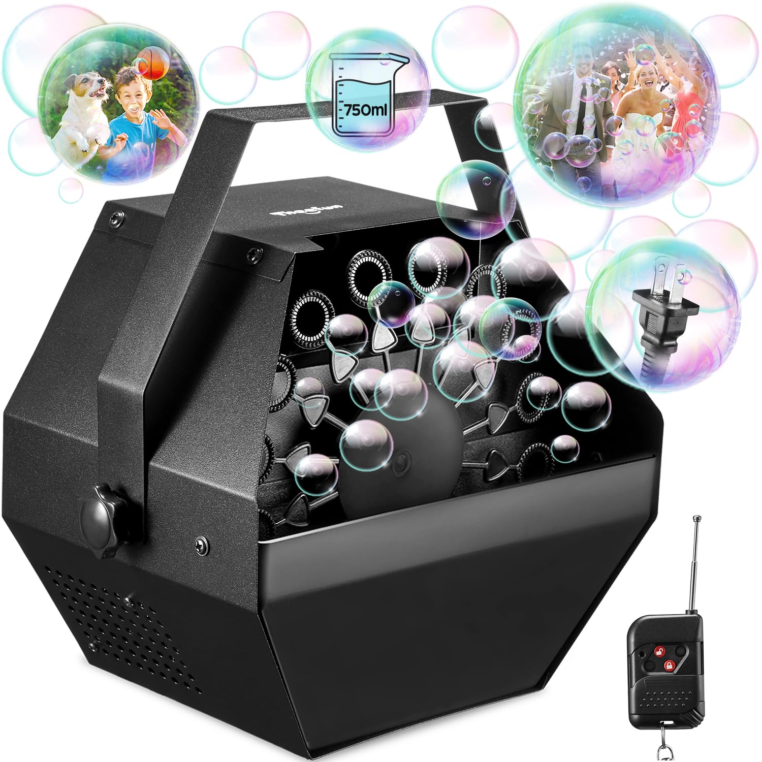 Theefun Bubble Machine suitable for indoor and outdoor use with plug-in power