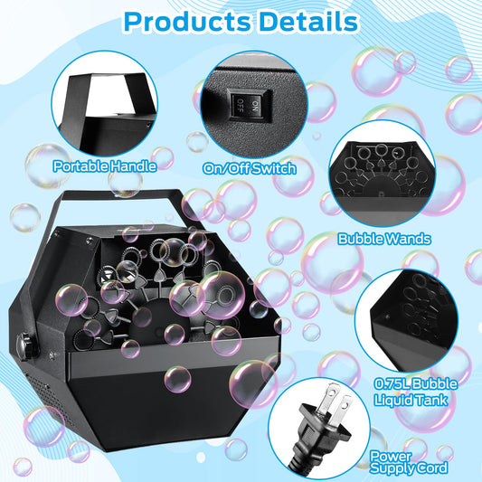 Theefun bubble machine on stage using portable metal design for performances.