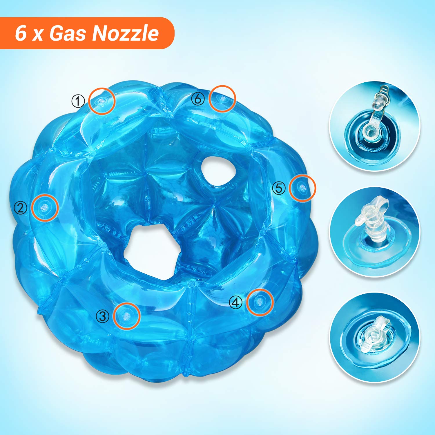 Theefun 36-inch blue bumper balls side view for active family fun