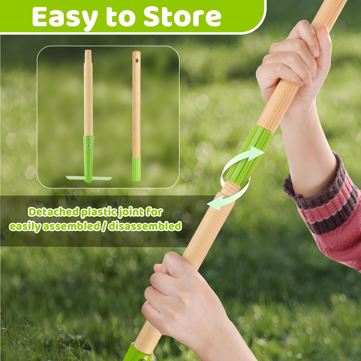 Theefun Kids Garden Tool Set broom for tidy play areas and easy storage