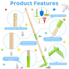 Theefun Kids Garden Tool Set leaf rake promotes outdoor play and nature exploration