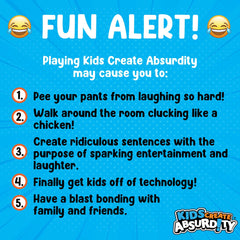 TheGag Kids Create Absurdity family night in action.
