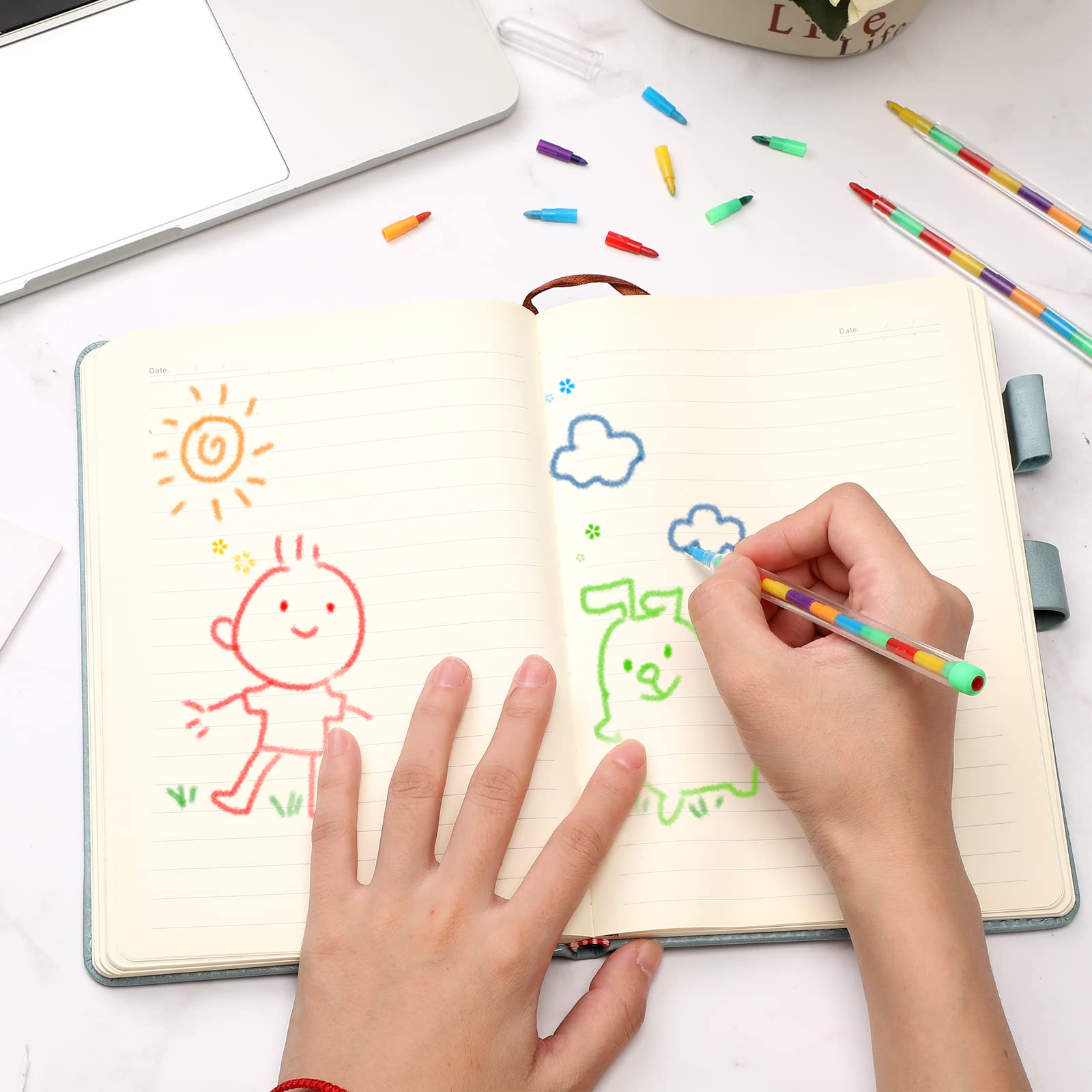 Thenshop stackable crayons for doodling, writing, and quick color changes