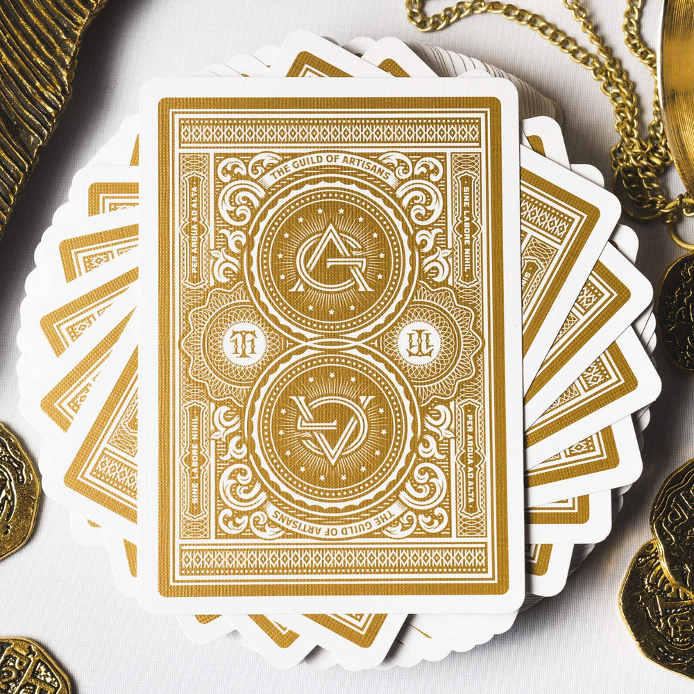 theory11 Artisan Playing Cards White Edition gold foil detail on cards