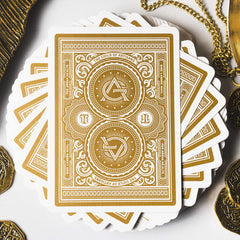 theory11 Artisan Playing Cards White Edition gold foil detail on cards