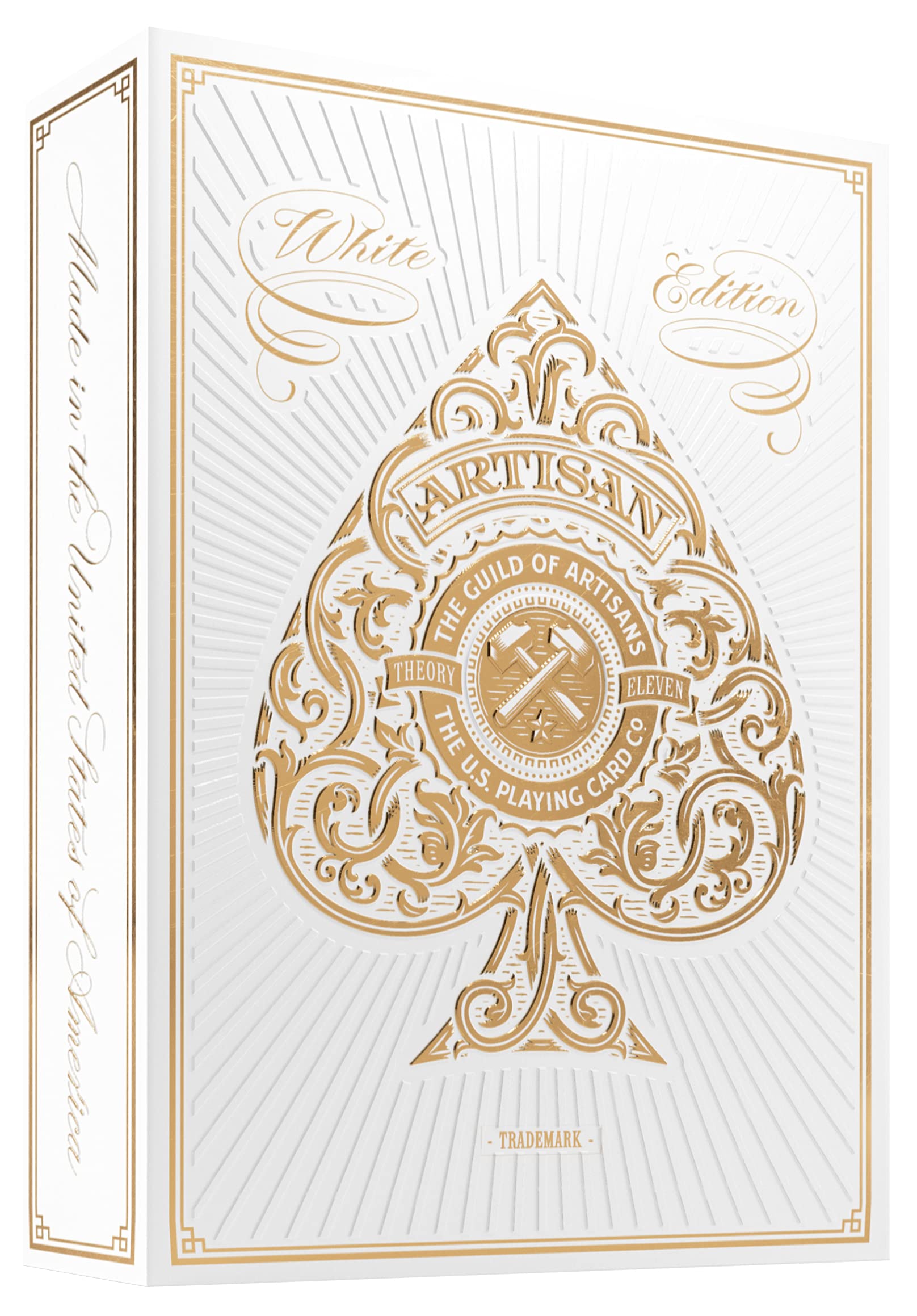 theory11 Artisan Playing Cards White Edition pack cover highlights premium styling for collectors