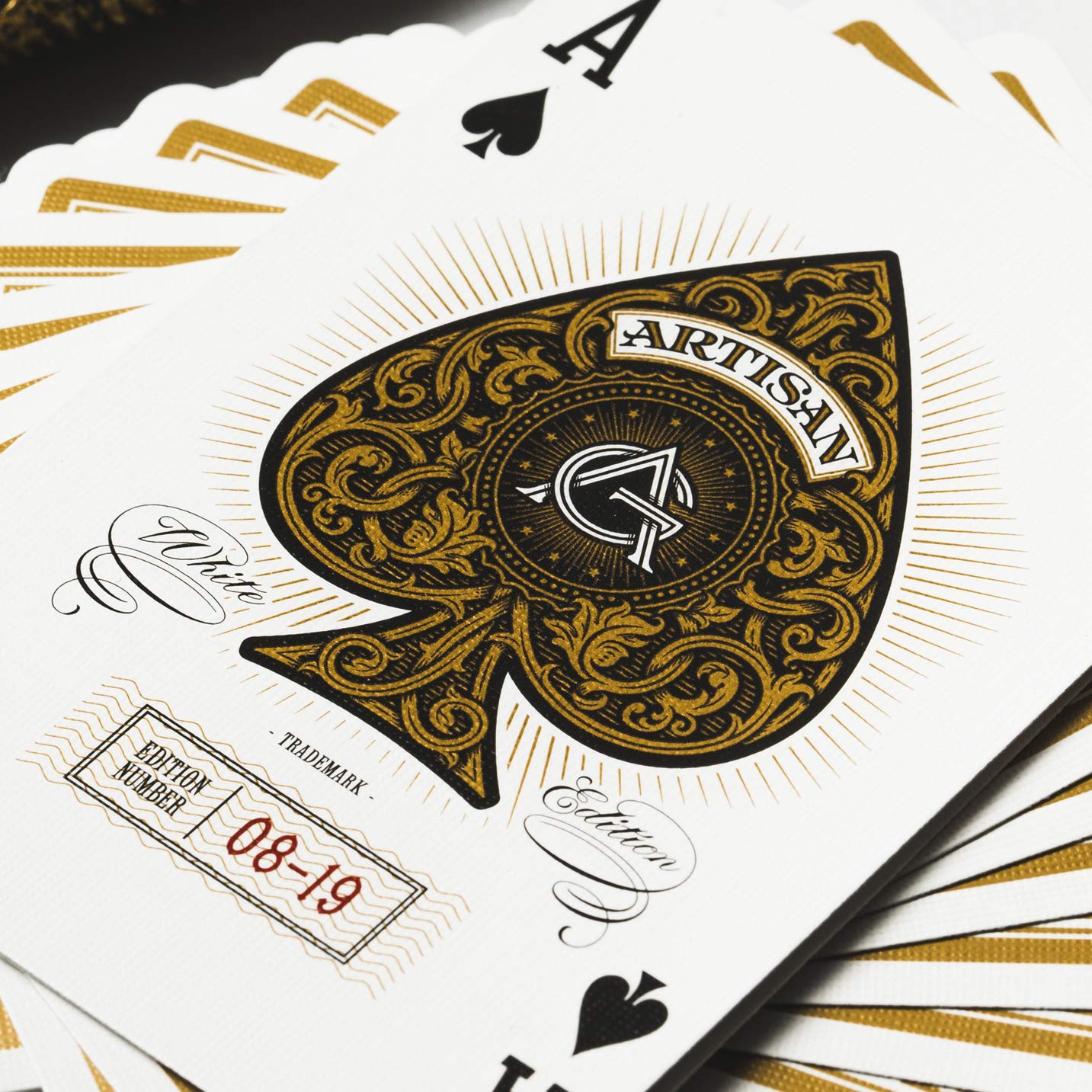 theory11 Artisan Playing Cards White Edition red tax-stamp seal visible