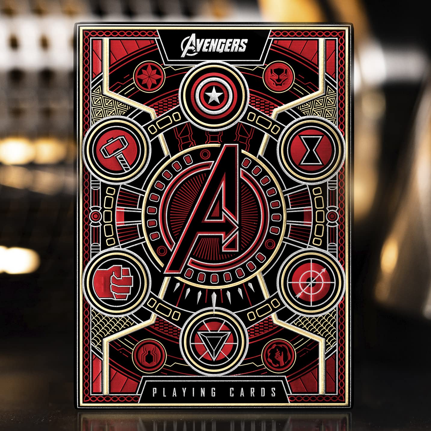 Fully custom Avengers card art across the deck for immersive play.