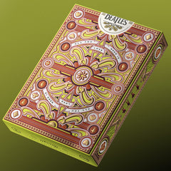 theory11 Beatles Green Deck card faces featuring iconic styles.