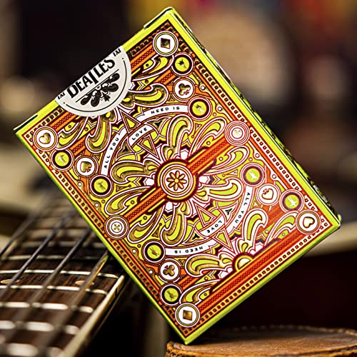 theory11 Beatles Green Deck packaging inside shows sustainable materials.