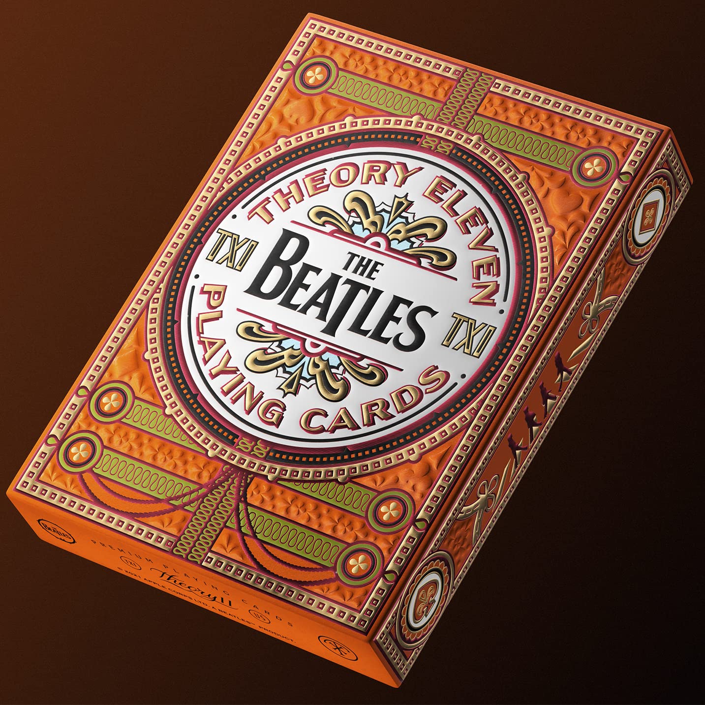 theory11 Beatles orange deck box back reveals iconic artwork for collectors