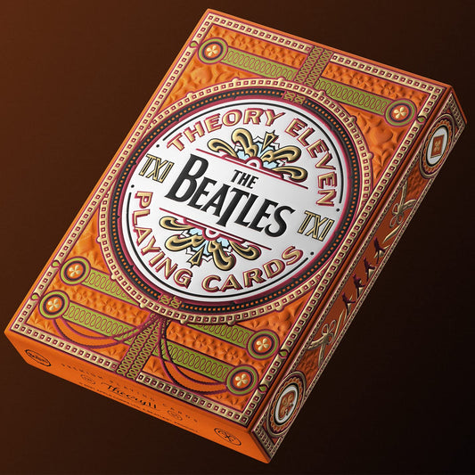 theory11 Beatles orange deck box back reveals iconic artwork for collectors
