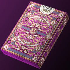 theory11 The Beatles Pink Deck packaging features multi-level embossing with vibrant foil accents.