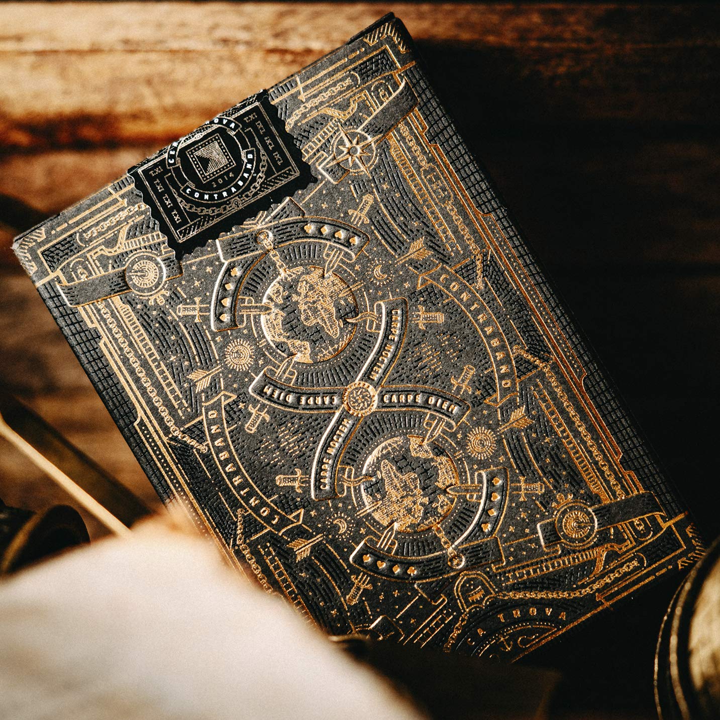 Theory11 Contraband back design with intricate symbols for intrigue