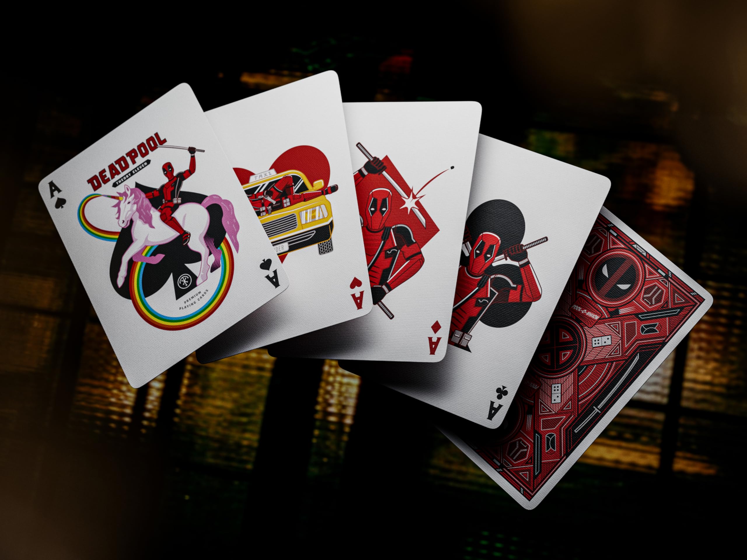Theory11 Deadpool Premium Playing Cards Vanessa and Blind Al invite fan interest.