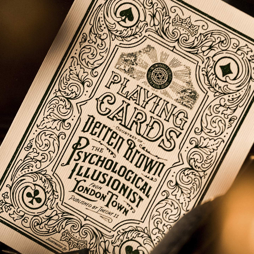 theory11 Derren Brown playing cards being shuffled emphasizes performance-ready construction.