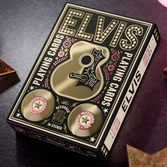 Theory11 Elvis Playing Cards with pink and gold foil accents for stage-worthy presentation.