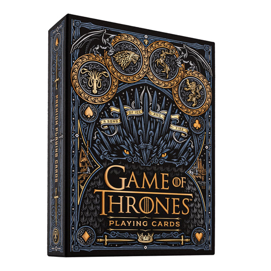 theory11 Game of Thrones deck front with iron throne foil finish for collectors