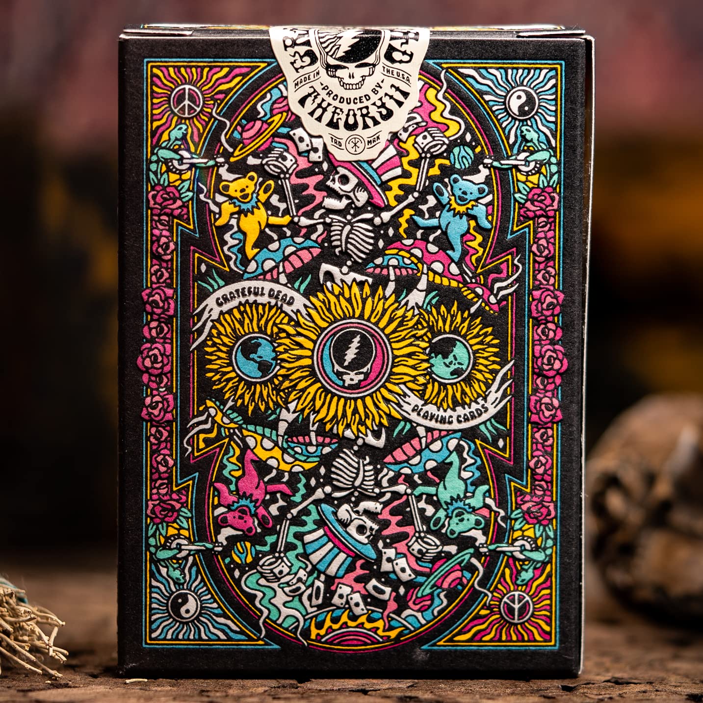 theory11 Grateful Dead back Stealie logo design for recognizable flair