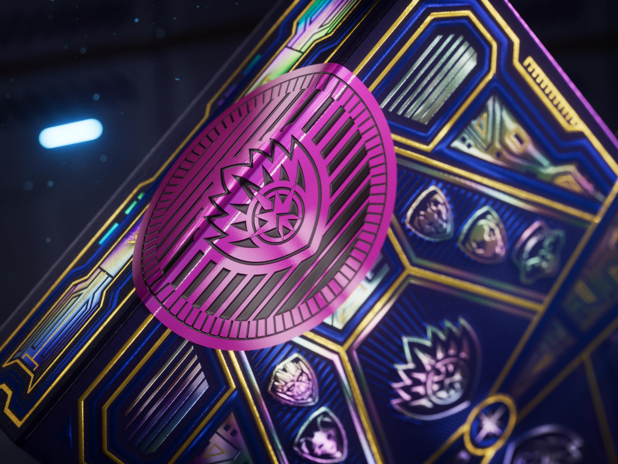 theory11 Guardians of The Galaxy starch-based laminates protect cards during play.