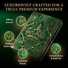 Theory11 Harry Potter playing cards green Slytherin royal gold foil touches.
