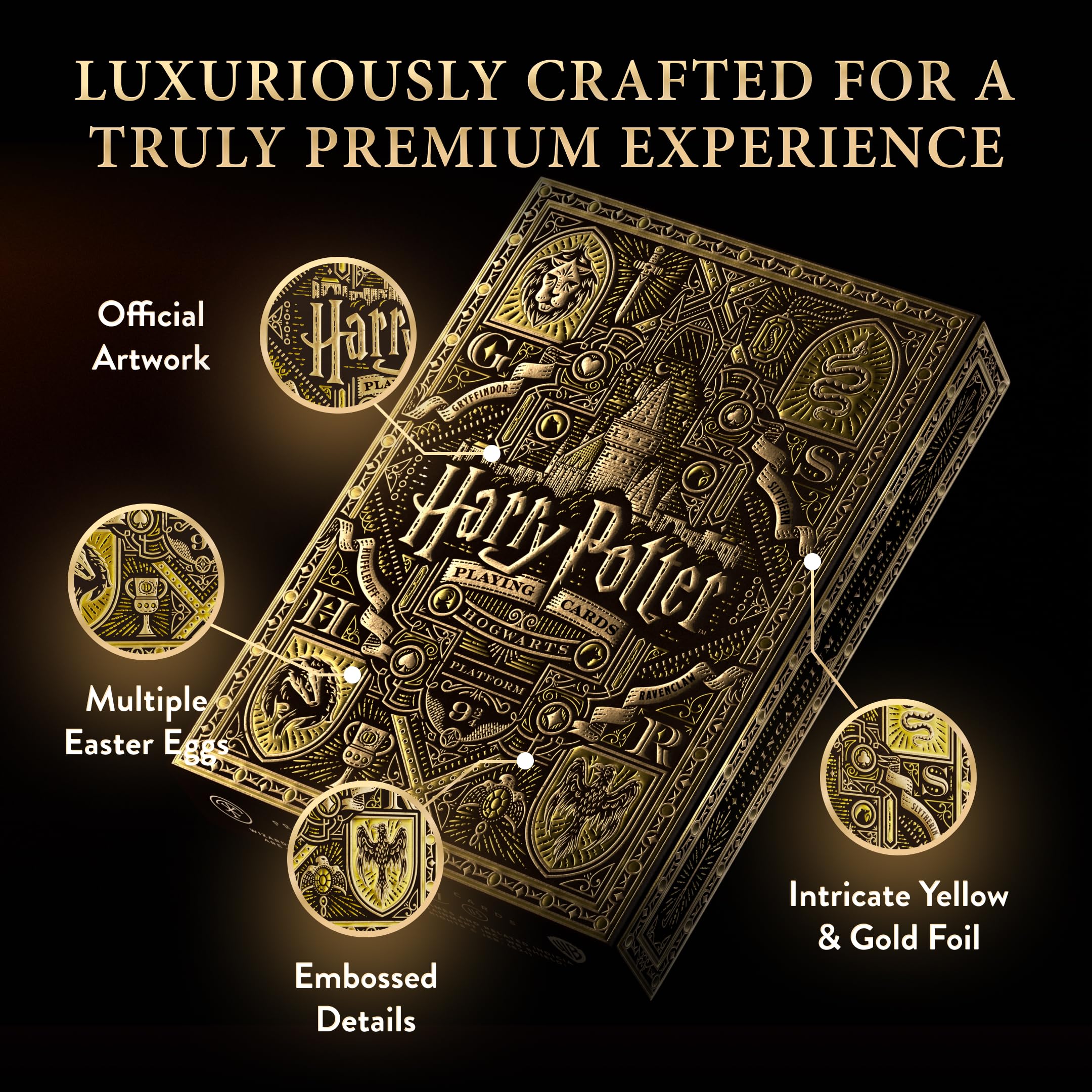 Theory11 HP character artwork across the deck for immersive storytelling