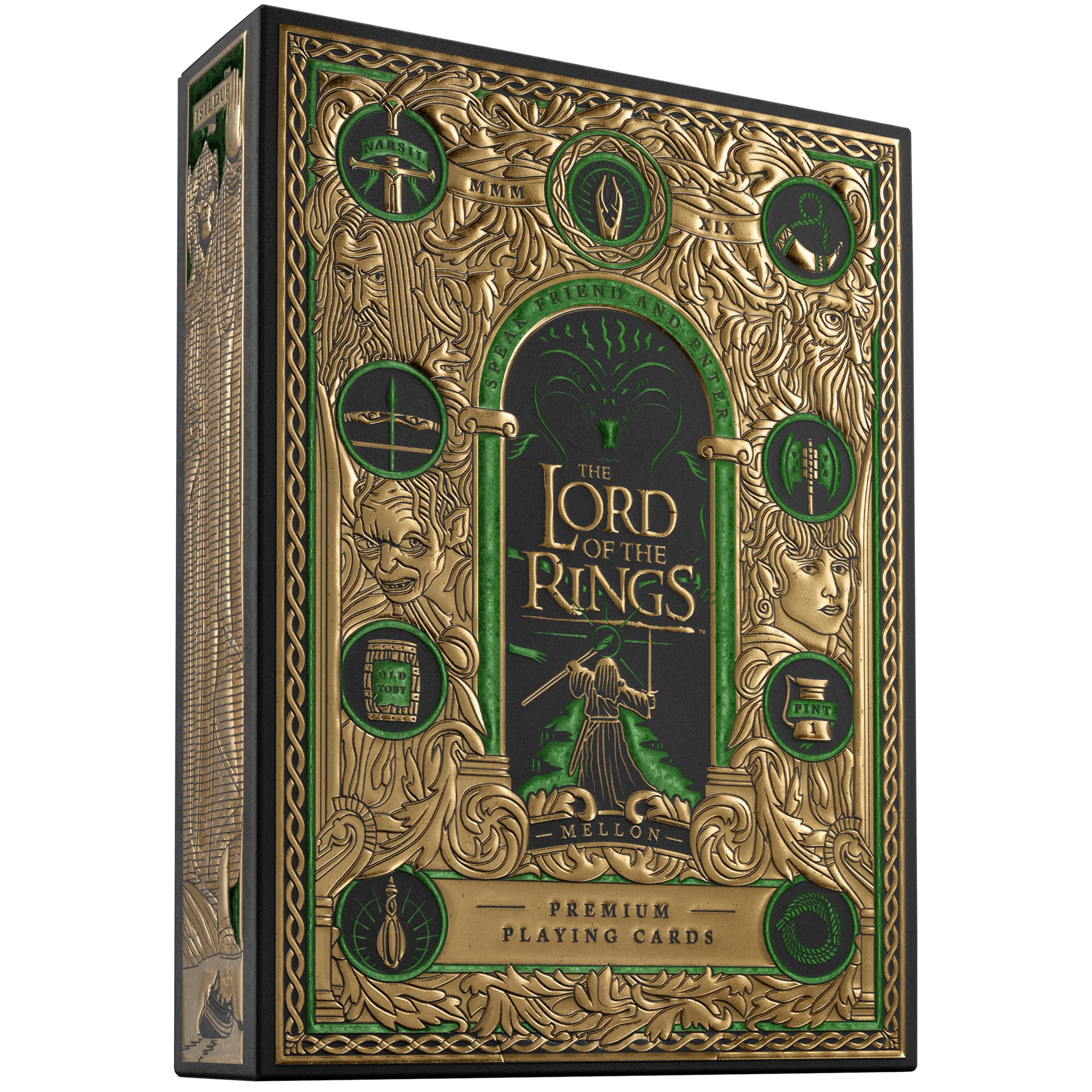 Theory11 Lord of the Rings deck back with gold-foil design for premium display