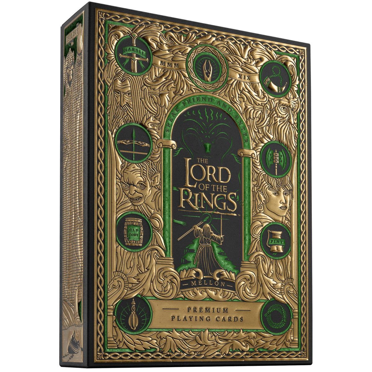 Theory11 Lord of the Rings deck back with gold-foil design for premium display
