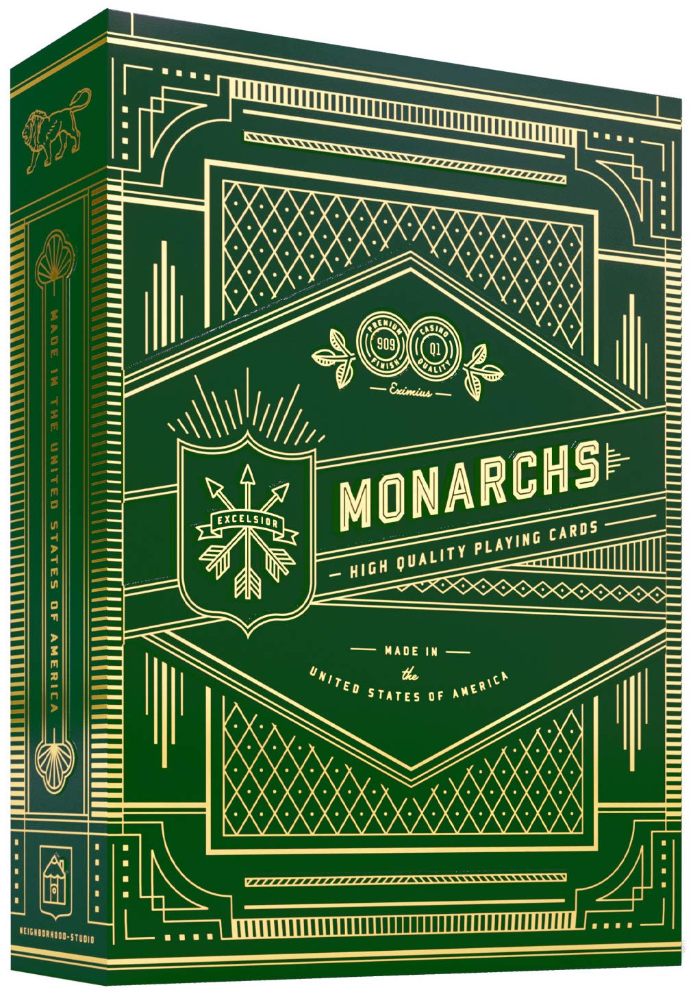 theory11 Monarch Green box showcases premium packaging and collectible appeal.
