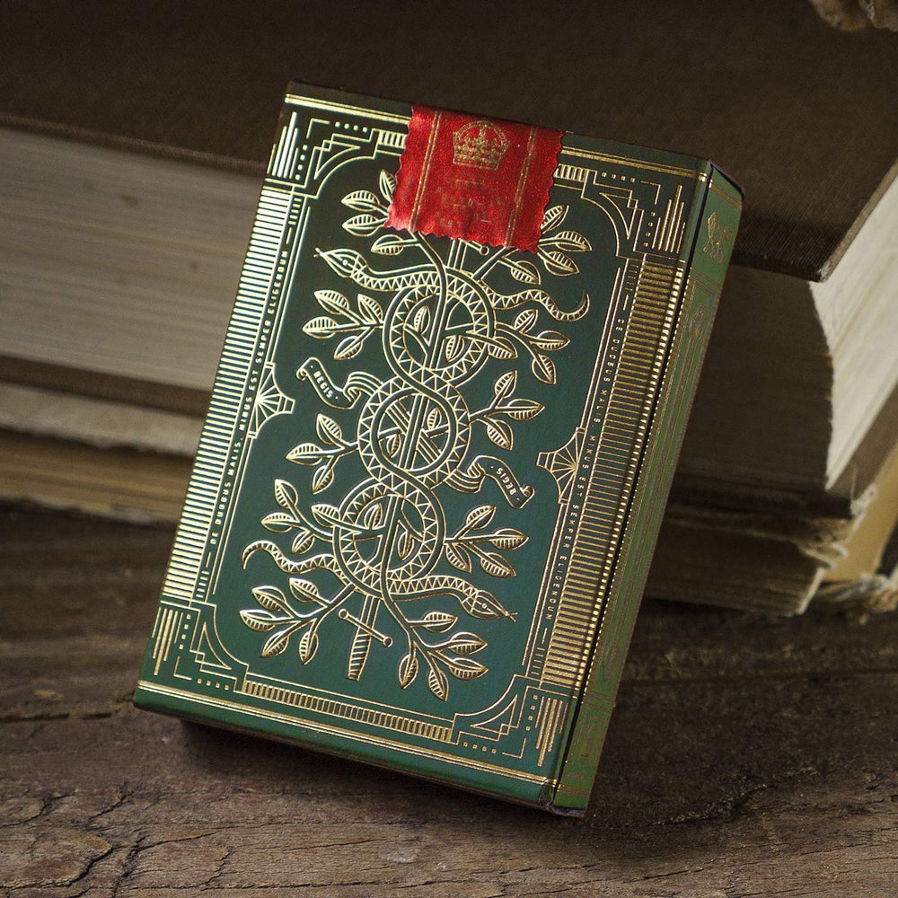 theory11 Monarch Green foil adds luxe shine for an eye-catching reveal.