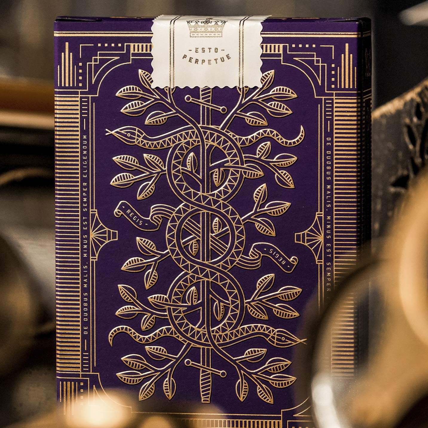 theory11 Monarchs Purple box shows gold foil for regal presentation.