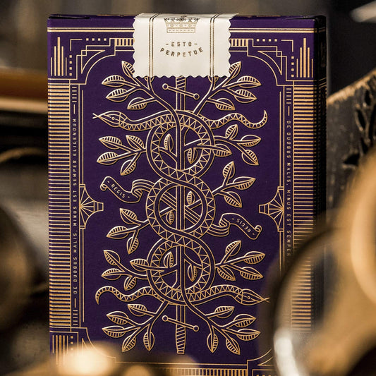 theory11 Monarchs Purple box shows gold foil for regal presentation.