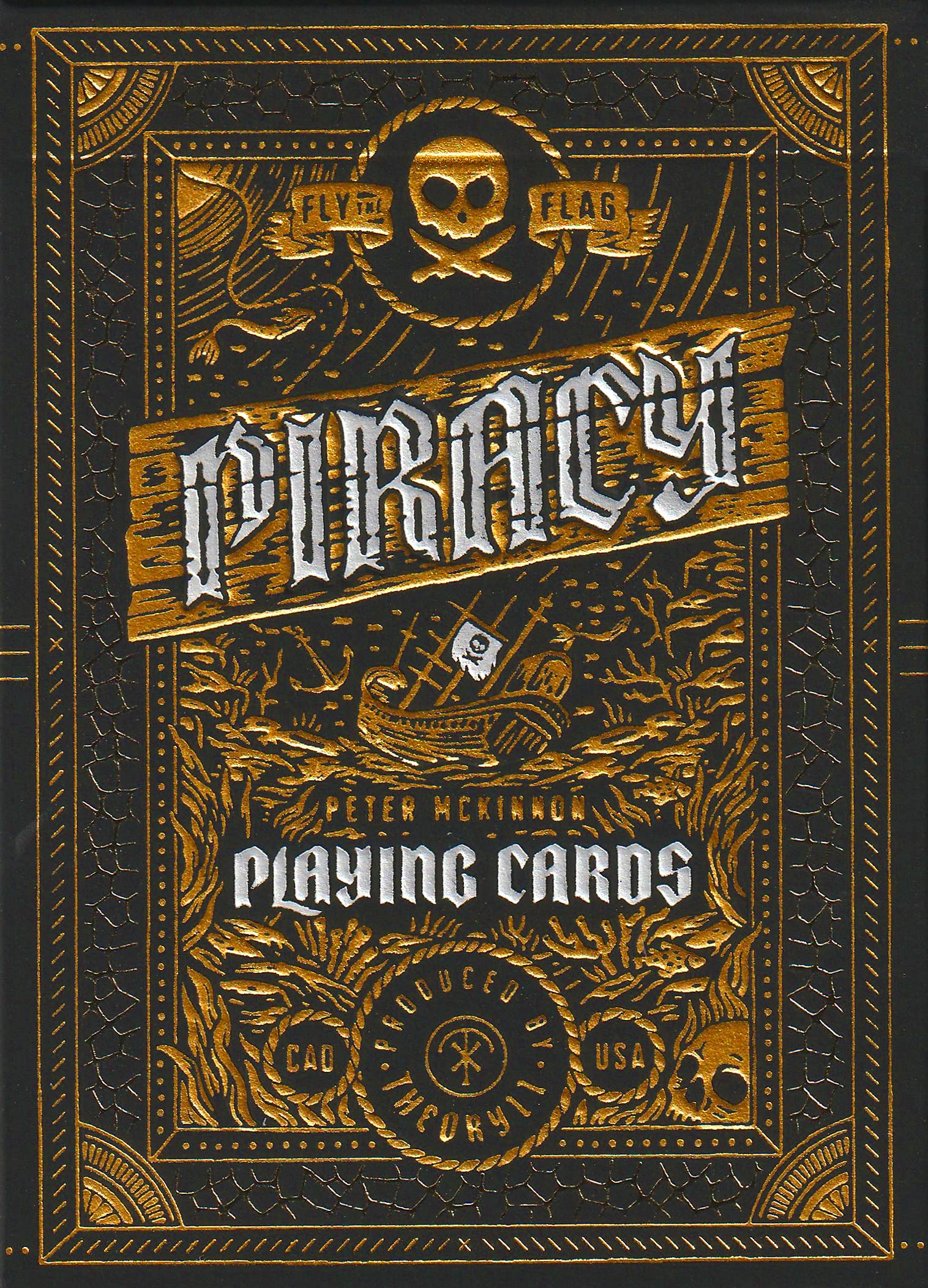 theory11 Piracy premium foil playing card front with dual gold and silver foil for luxury play