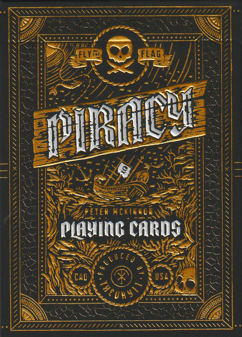 theory11 Piracy premium foil playing card front with dual gold and silver foil for luxury play