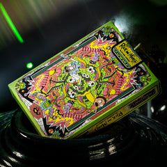 Theory11 Rick and Morty playing cards sticker, Pickle Rick sticker included for collectability.