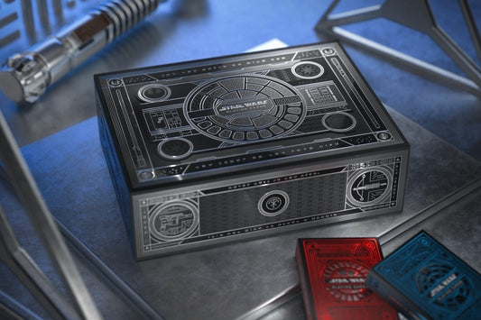 Theory11 Star Wars Force Box Self-opening action showcases effortless reveal for dramatic moments.