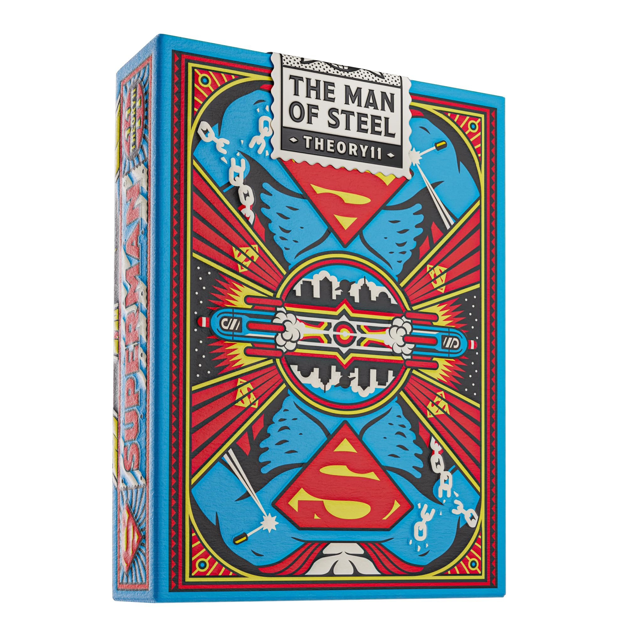 theory11 Superman cards feature premium embossing for tactile appeal during shuffles