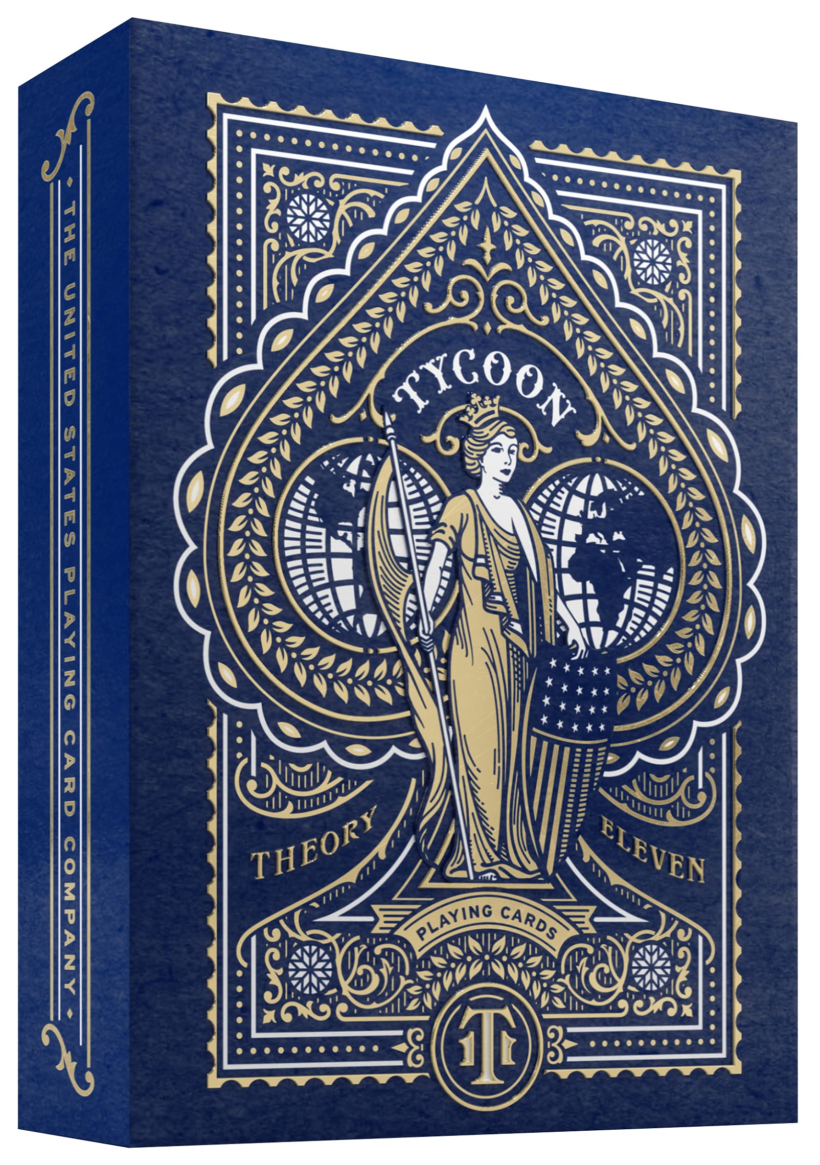 Theory11 Tycoon Blue deck in a premium front box, ideal for collectors and close-up magic.