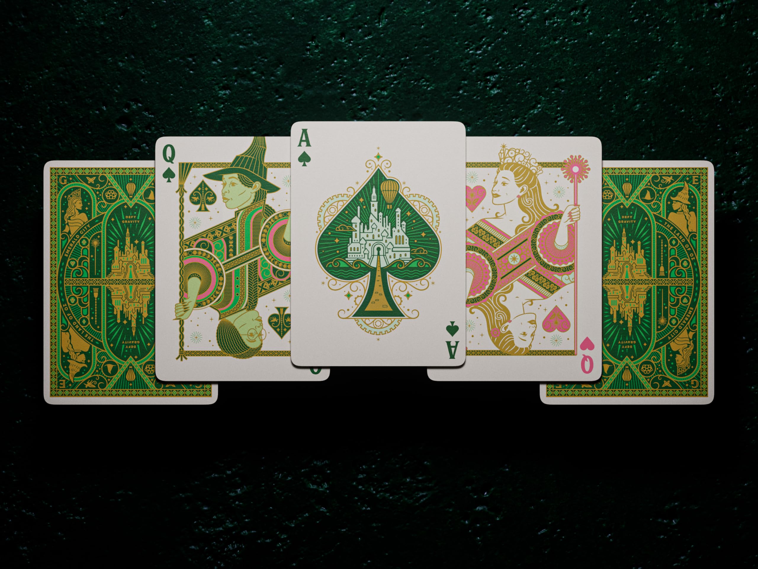 theory11 Wicked Playing Cards Elphaba green skin detail adds striking wizardry flair