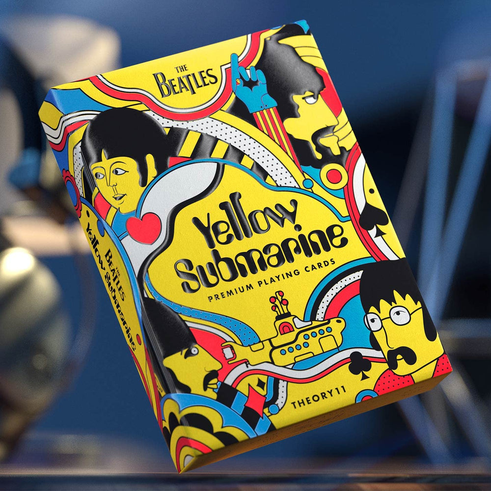theory11 Yellow Submarine cards back featuring vibrant design for dramatic table spreads.